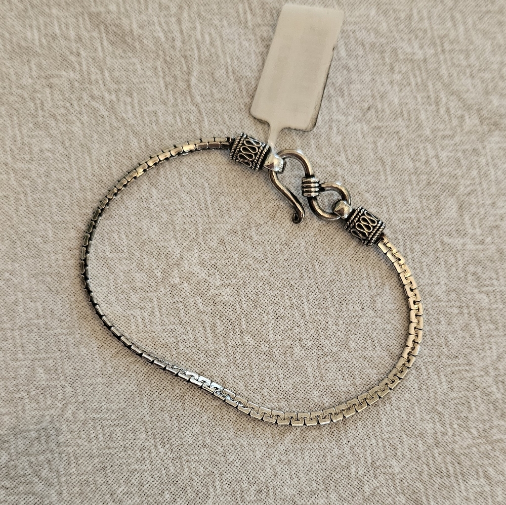 925 Artisan Crafted Sterling Silver Wavy Link Bracelet 6.5in 4.65g - Picture 6 of 9